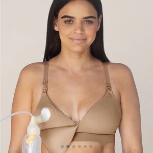 Minimalist Hands-Free Pumping & Nursing Bra - 1X Busty - Latte - NWT